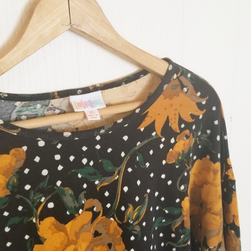 Lularoe Irma Golden Rose Polka Dots